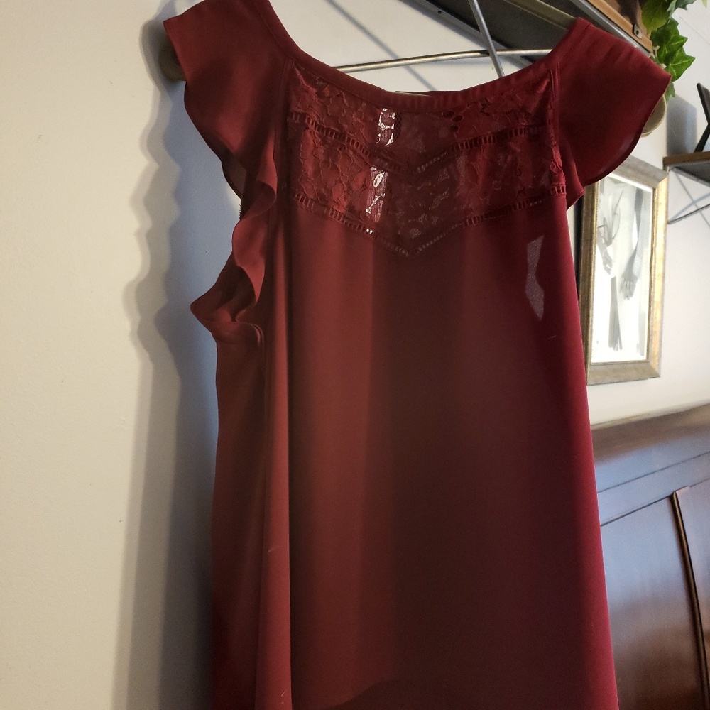 Express ruffle sleeve blouse